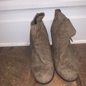 brown fringe booties